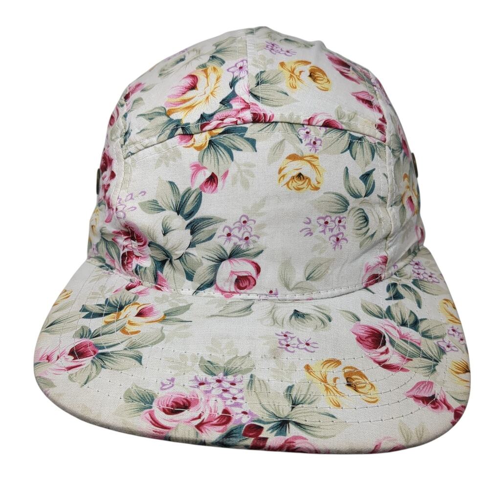 The Hatter Company 5 Panel Cap Multicolor One Size Adjustable Floral Cotton